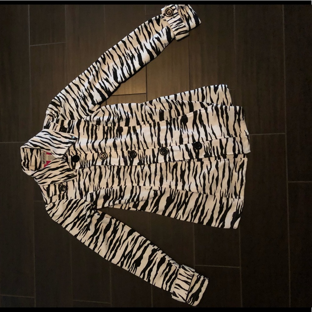 Zebra Animal Print Longline Jacket